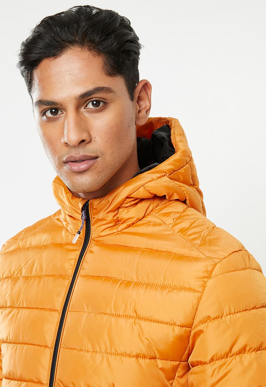 Only & Sons - George quilted hooded jacket - yellow