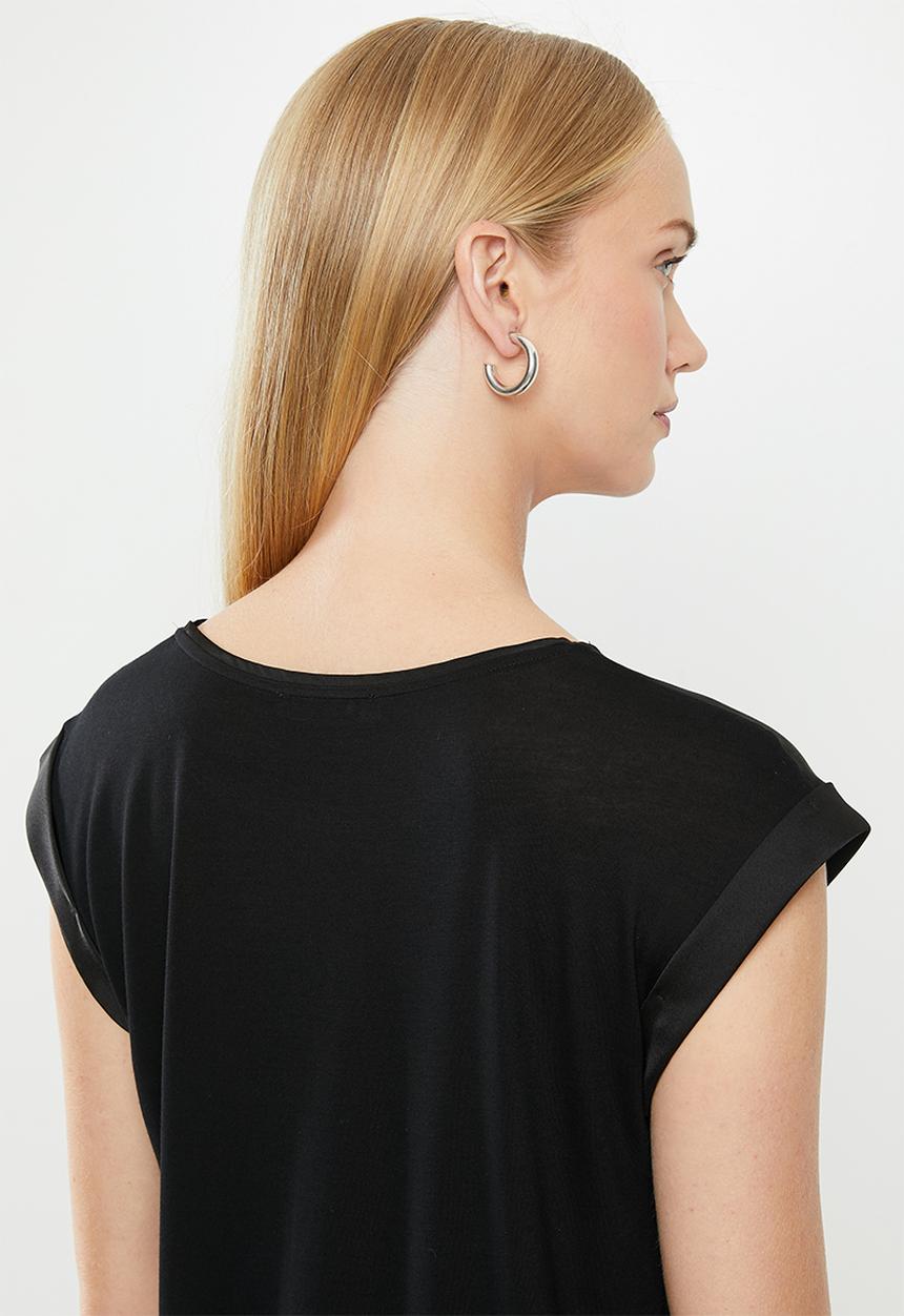 MANGO - Short sleeve tee - black