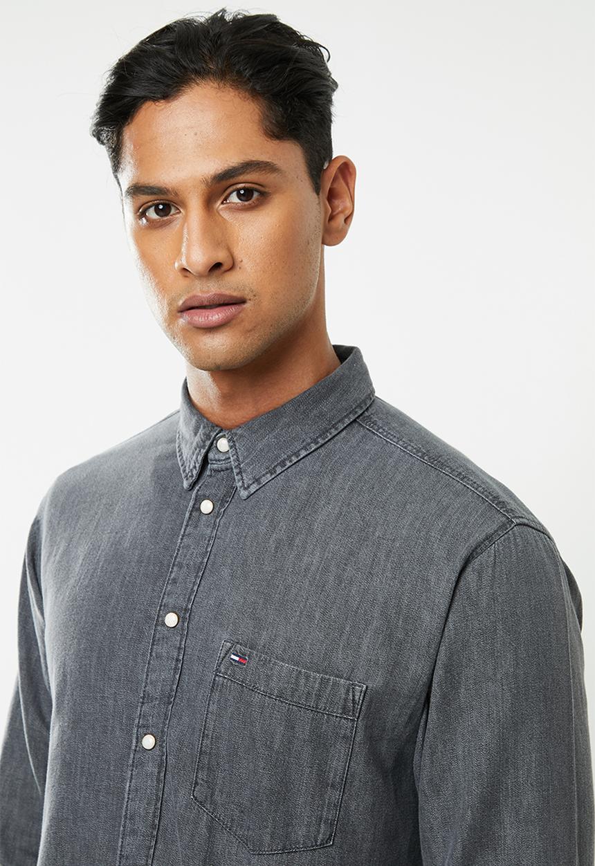 Tommy Hilfiger - Regular denim shirt - charcoal 
