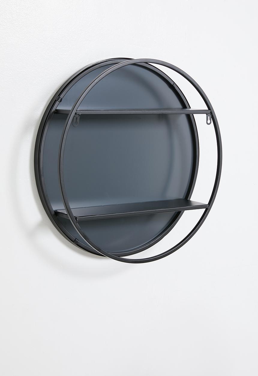Bathroom Solutions - Circle storage mirror - black