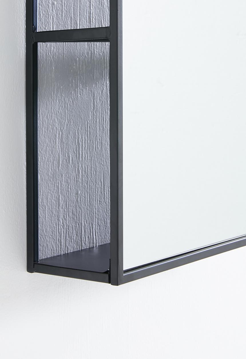 H&S - Rectangle storage mirror - black