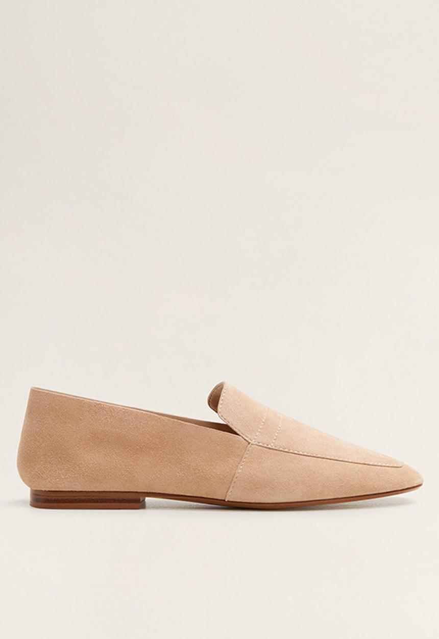 MANGO - Raina suede loafer - light beige