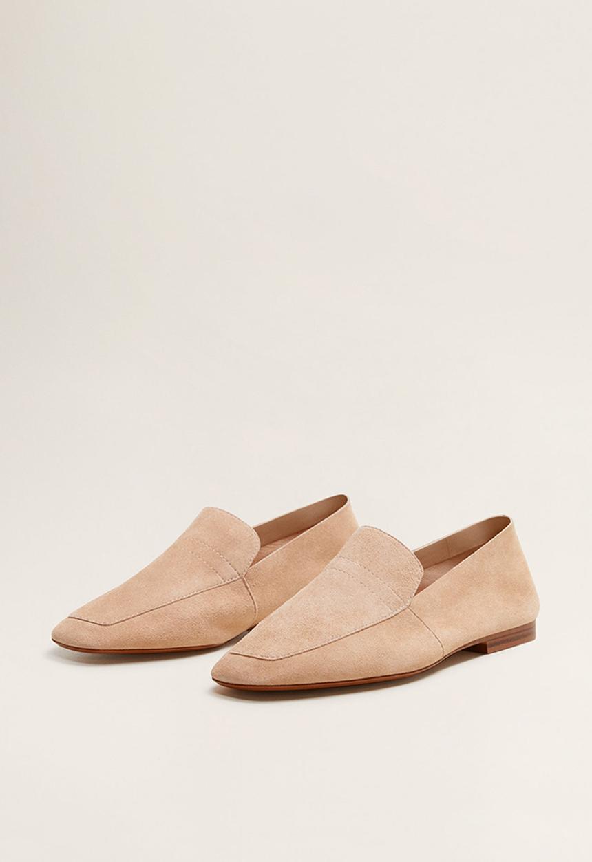 MANGO - Raina suede loafer - light beige