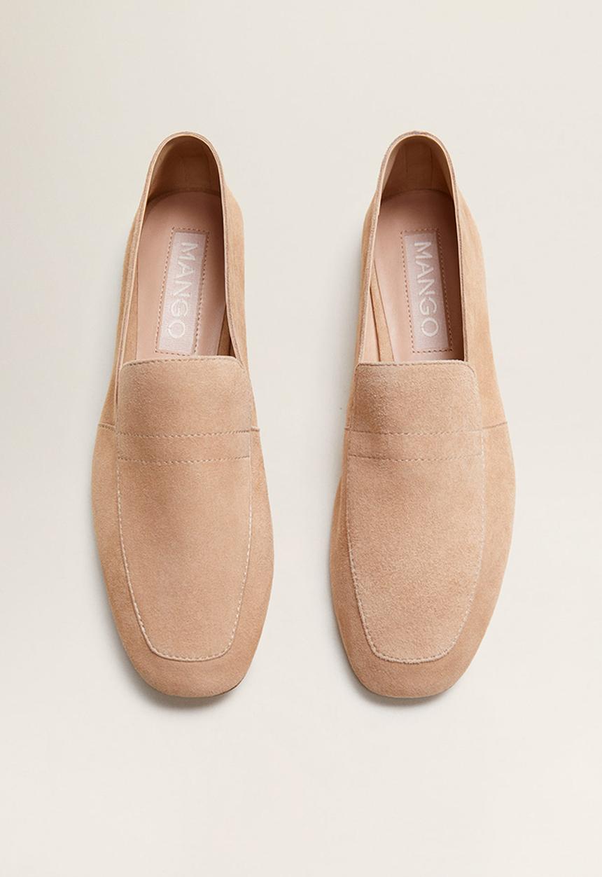 MANGO - Raina suede loafer - light beige