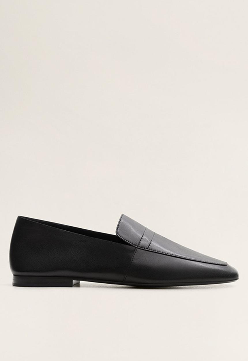 MANGO - Raina1 leather loafer - black