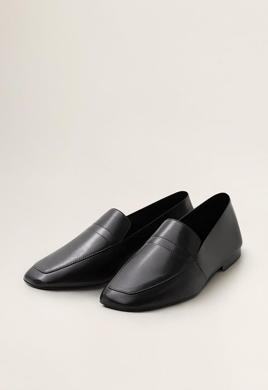 MANGO - Raina1 leather loafer - black