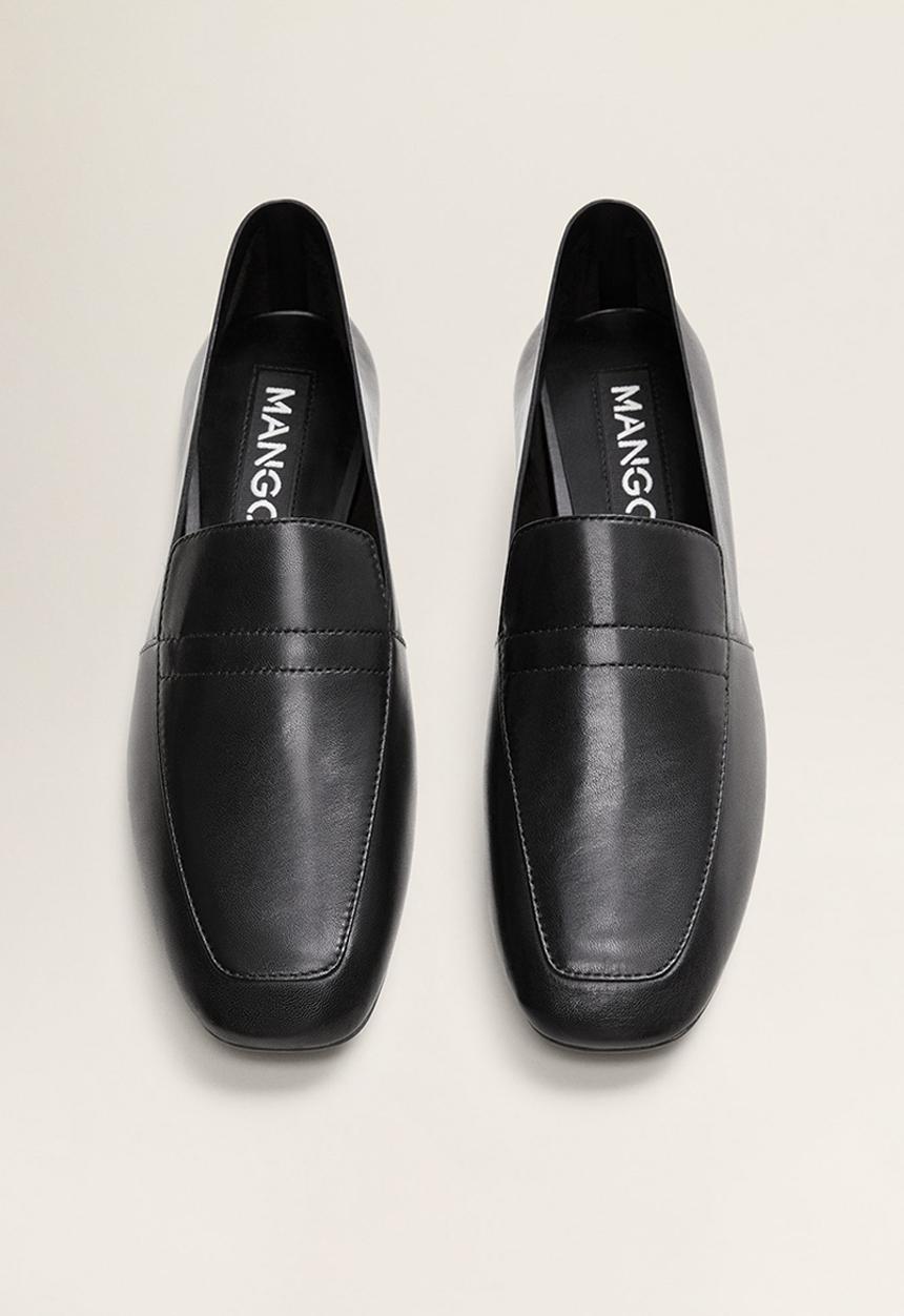 MANGO - Raina1 leather loafer - black