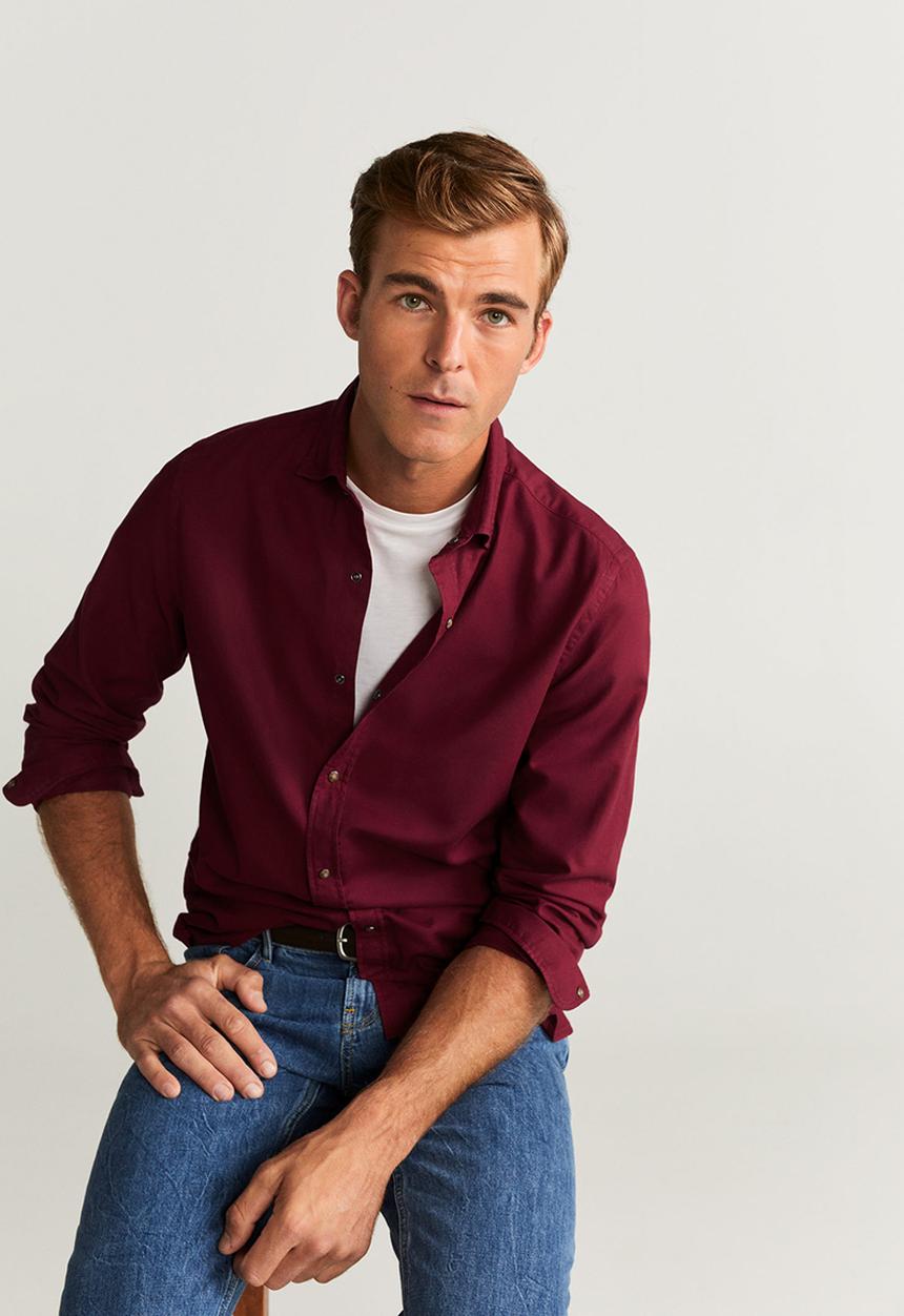 MANGO - Arthur shirts - burgundy