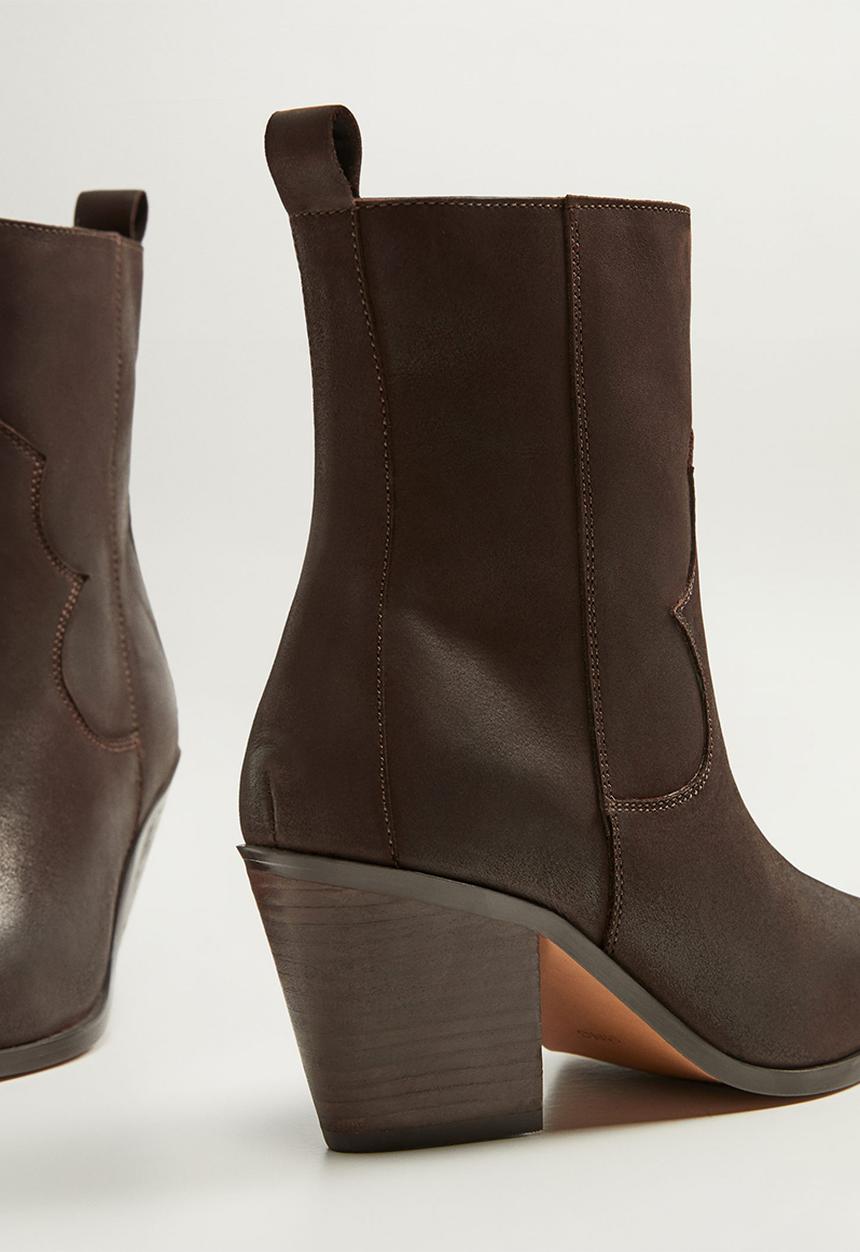 MANGO - Ashton leather ankle boot - dark brown