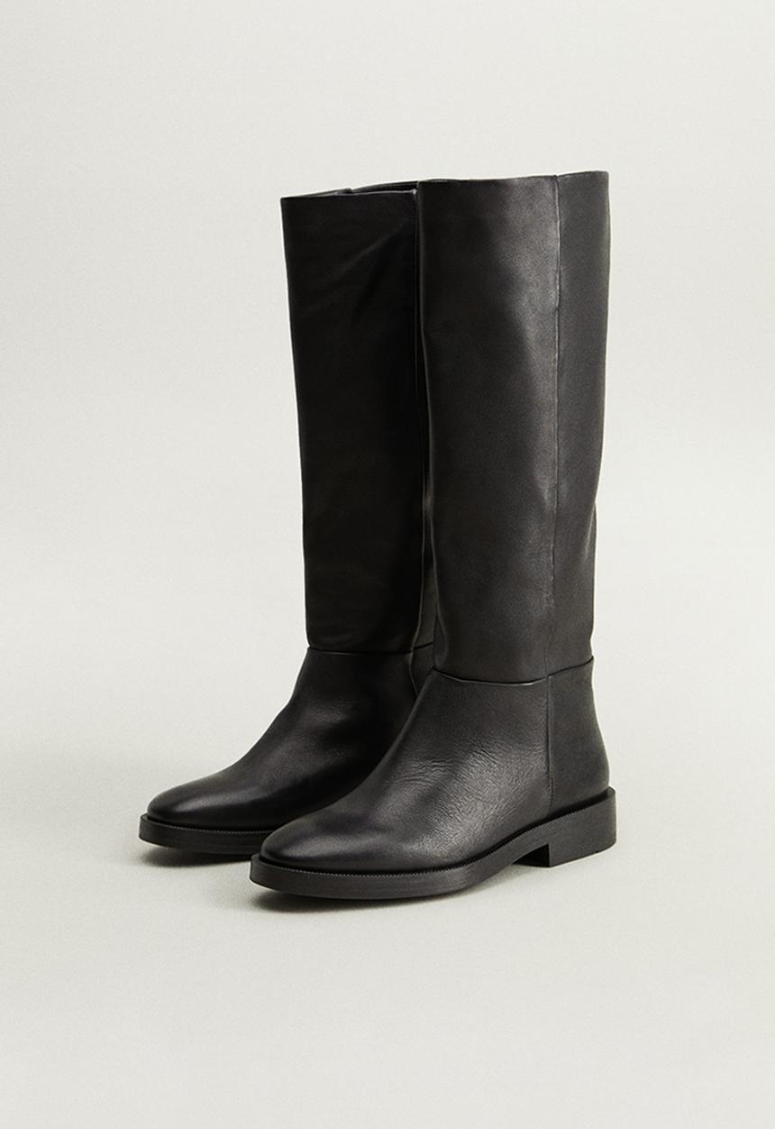 MANGO - Gervasi leather boot - black