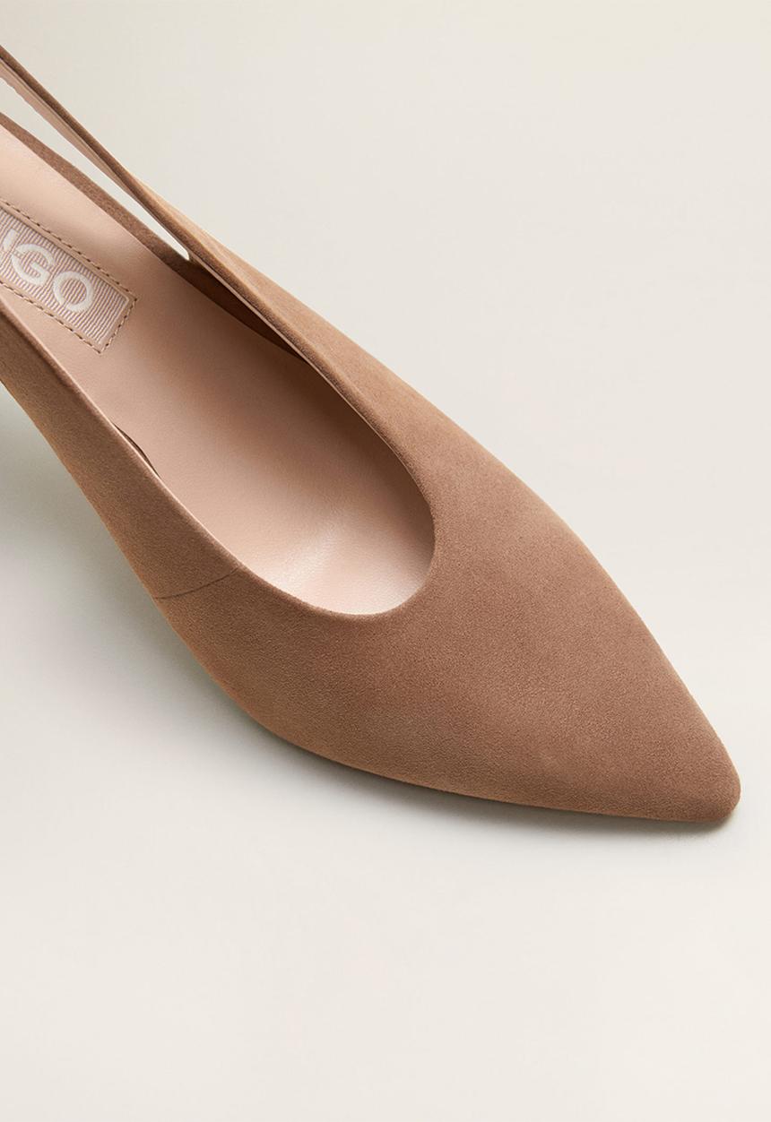 MANGO - Pica1 suede heel - brown