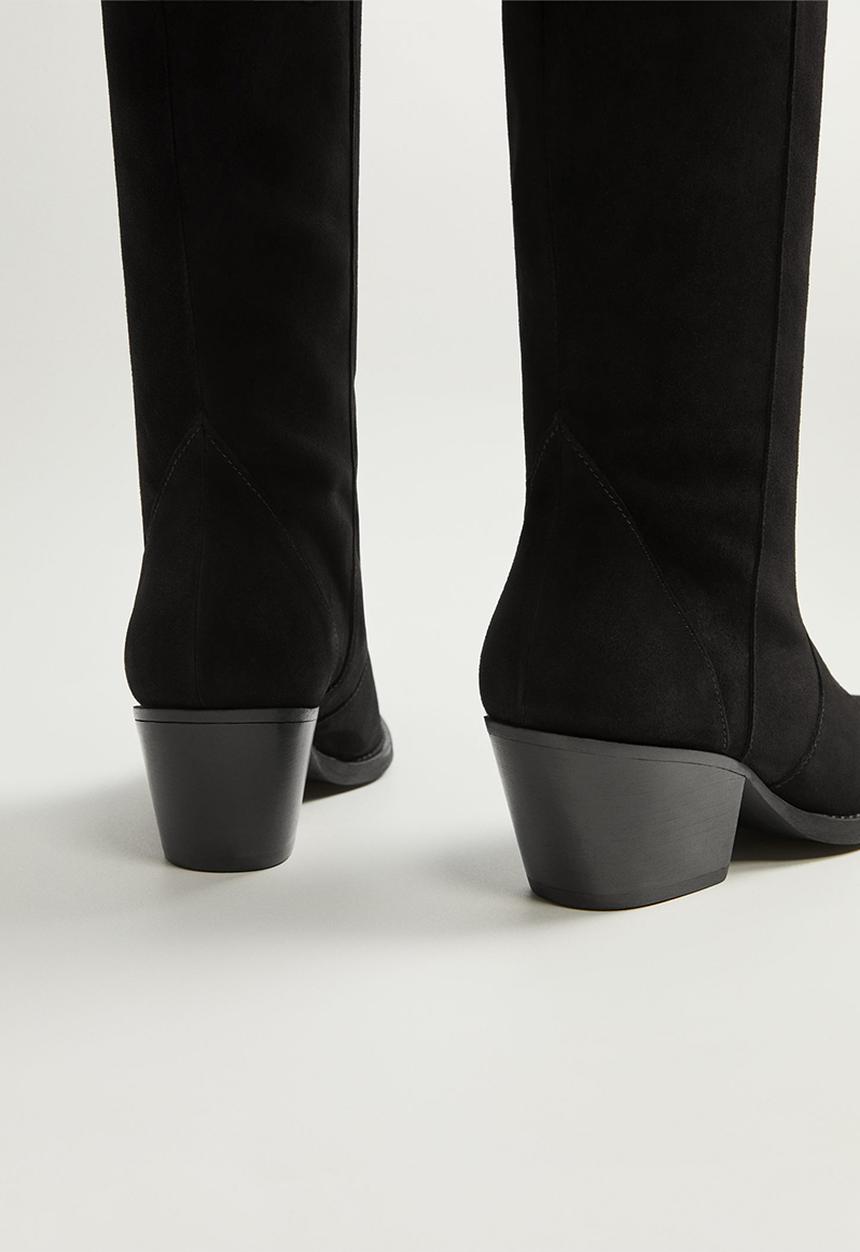MANGO - Mountain suede boot - black