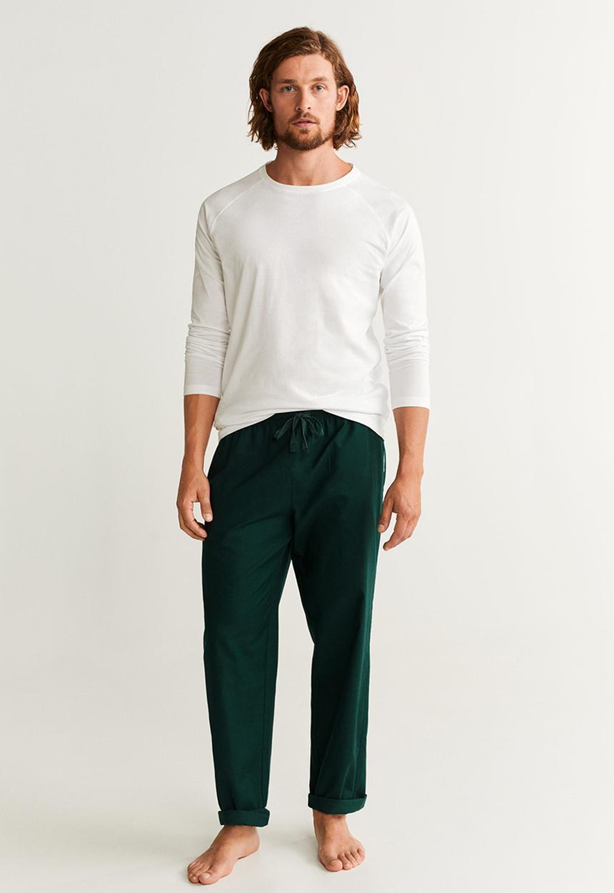 MANGO - Piliso pyjama set - green & white
