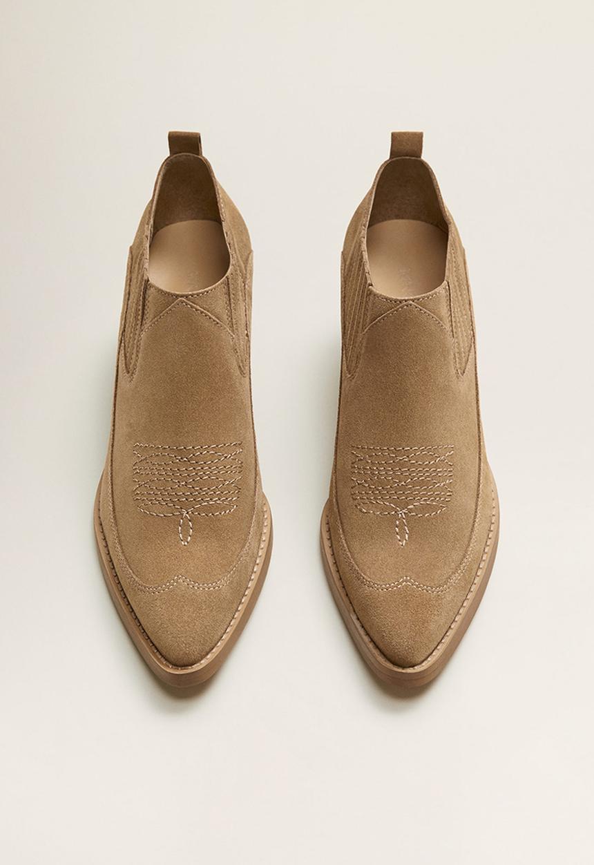 MANGO - Tijuana suede ankle boot - brown