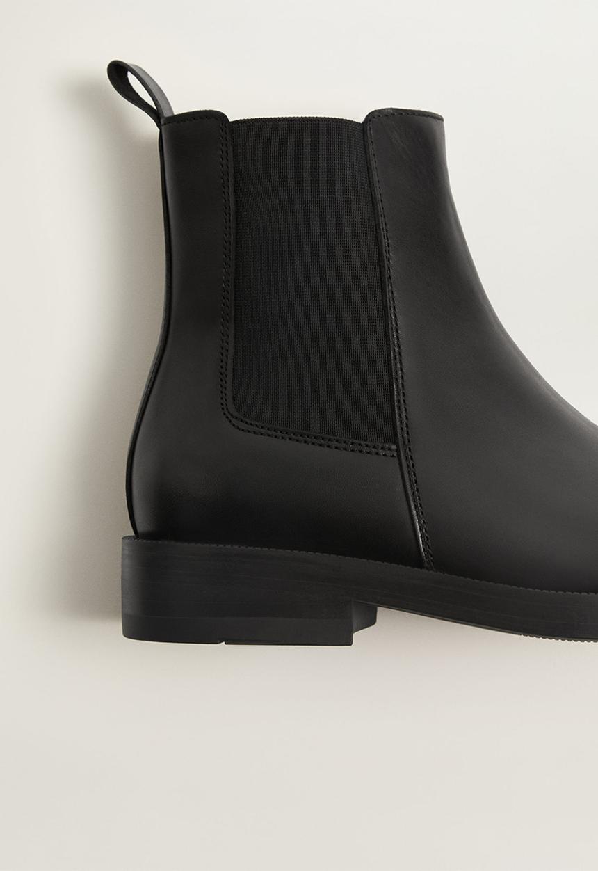 MANGO - Potu leather chelsea boot - black