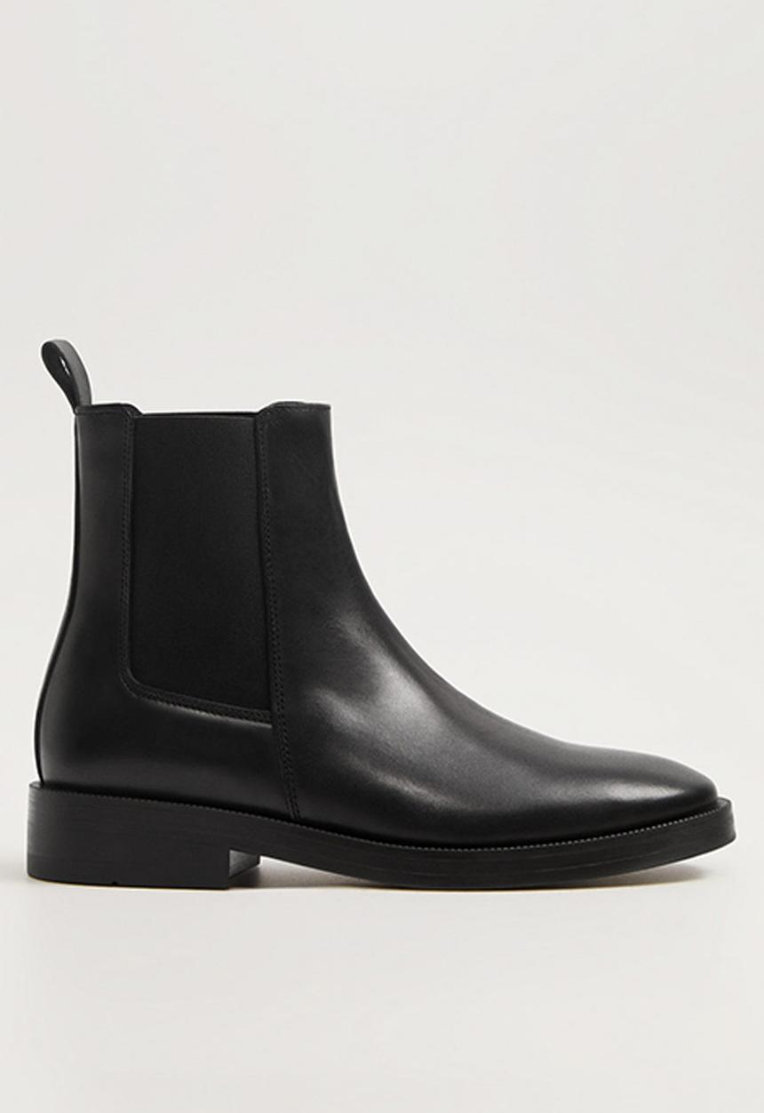 MANGO - Potu leather chelsea boot - black