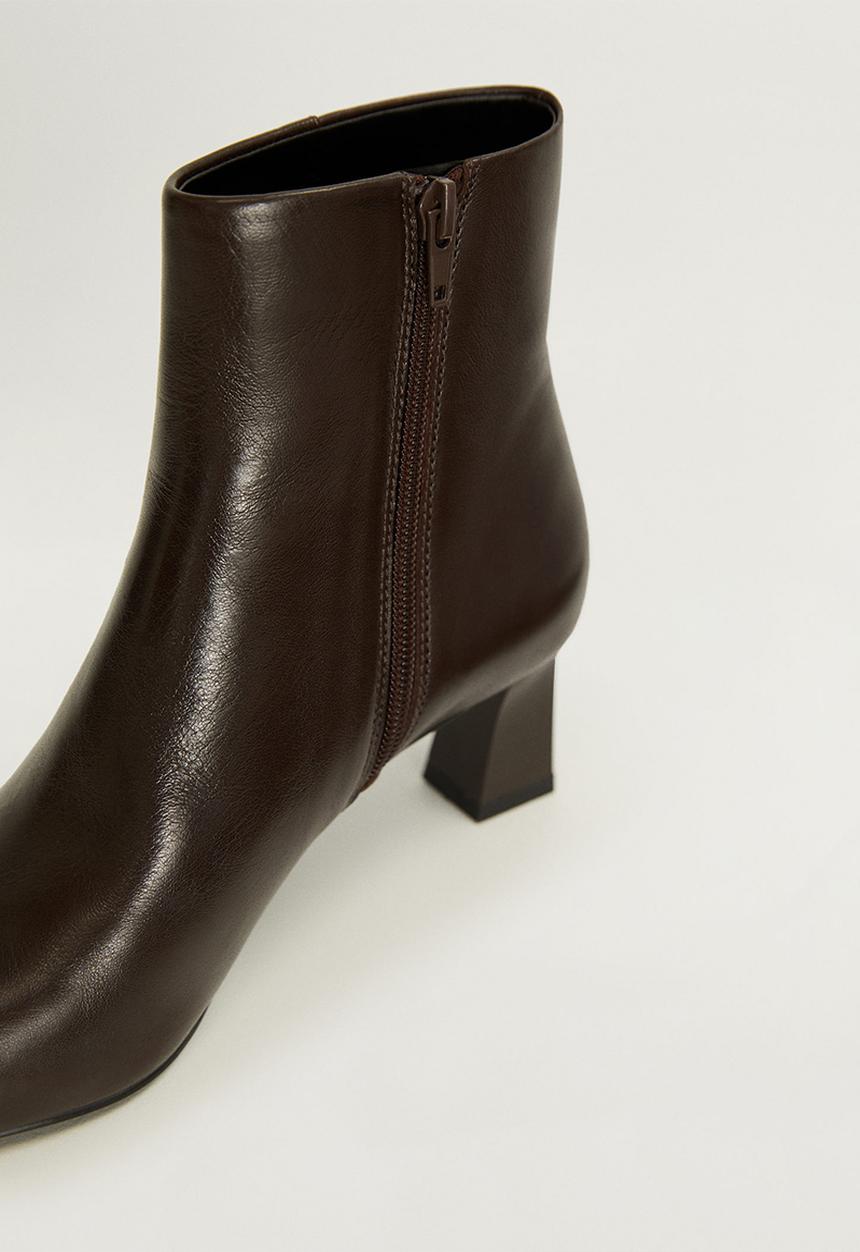 MANGO - Inky leather ankle boot - brown