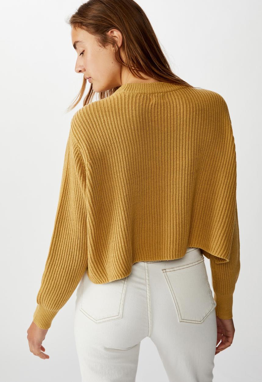 Cotton On - Archy cropped pullover -  prarie sand