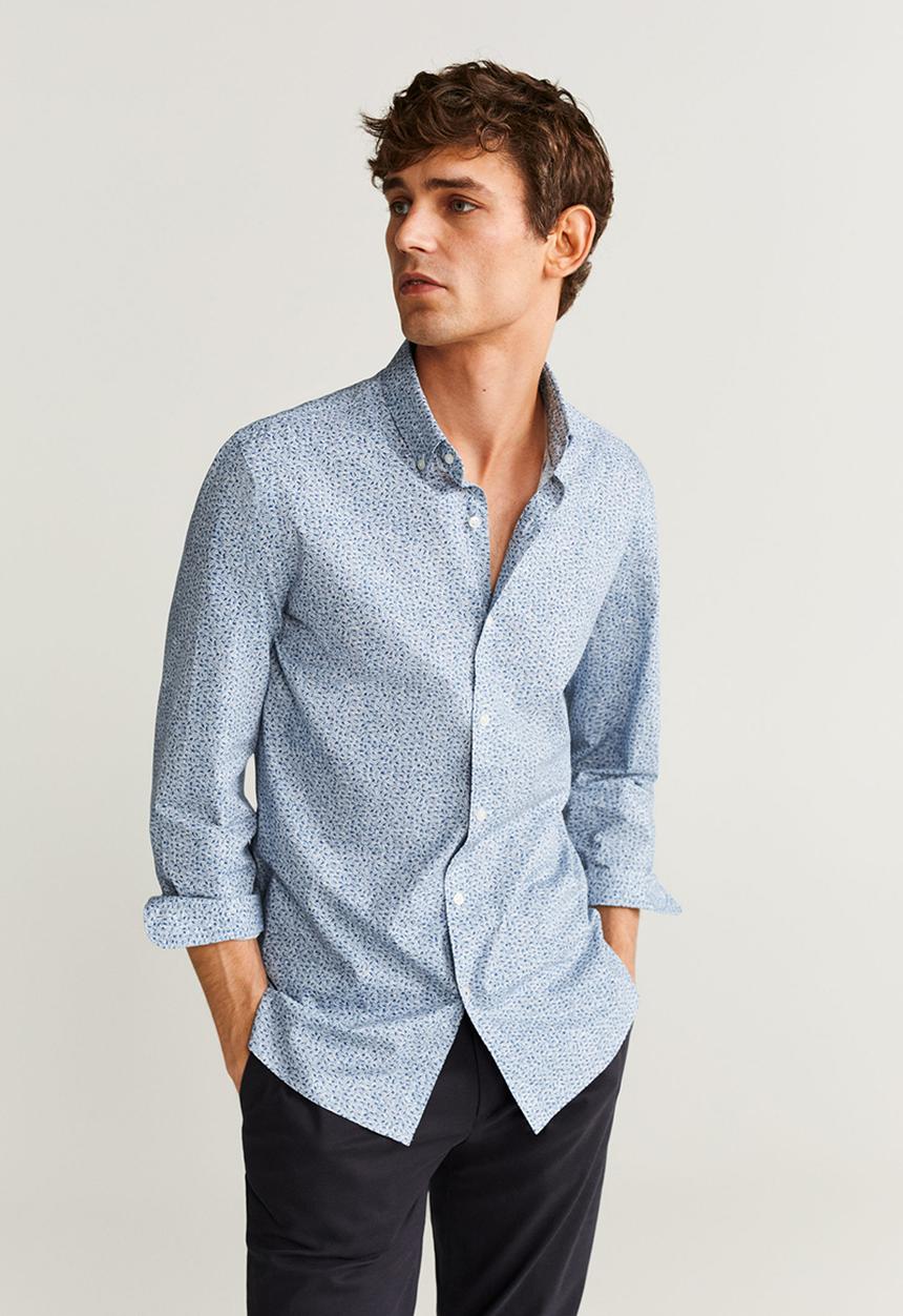 MANGO - Male shirts - blue & white