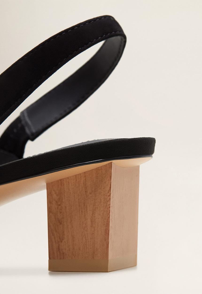 MANGO - Crose suede heel - black