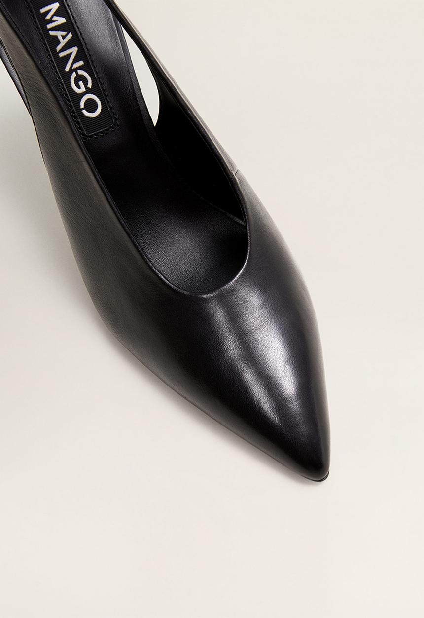 MANGO - Pica leather heel - black