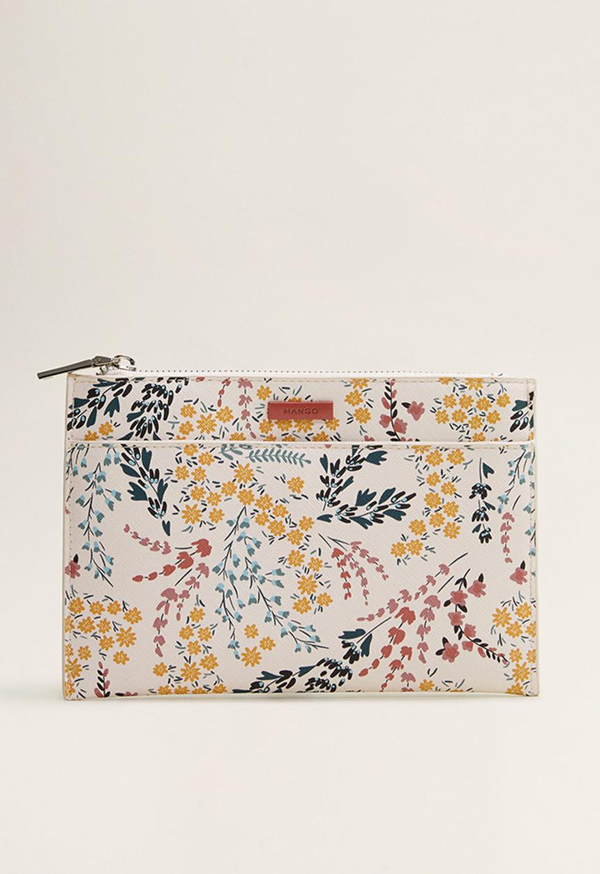 MANGO - Flores cosmetic bag - light beige