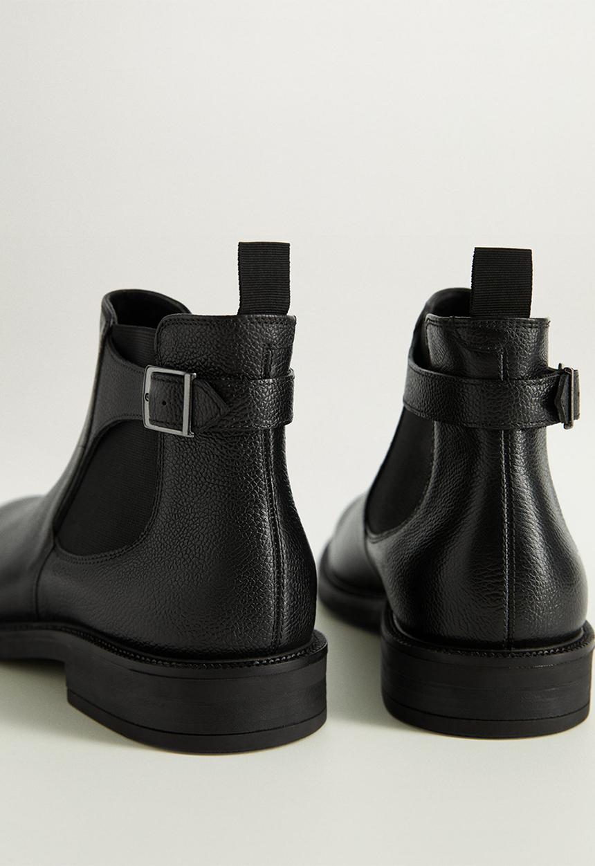 MANGO - Leather chelsea boots - black
