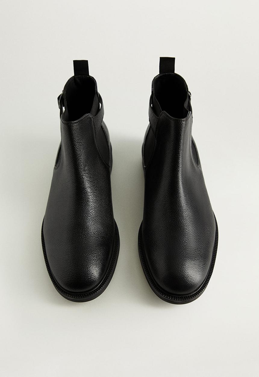 MANGO - Leather chelsea boots - black