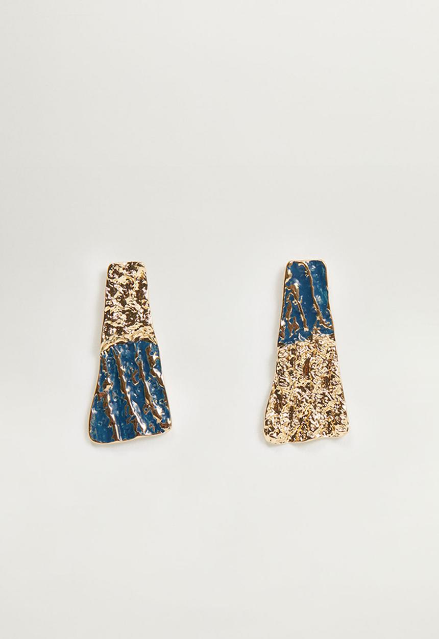 MANGO - Lea earrings - gold & blue