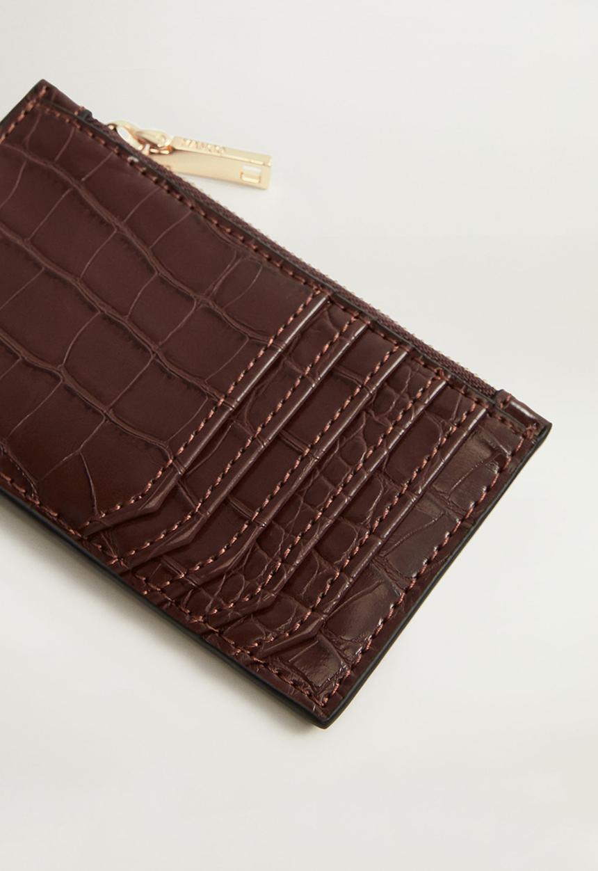 MANGO - Agustin card holder - dark brown