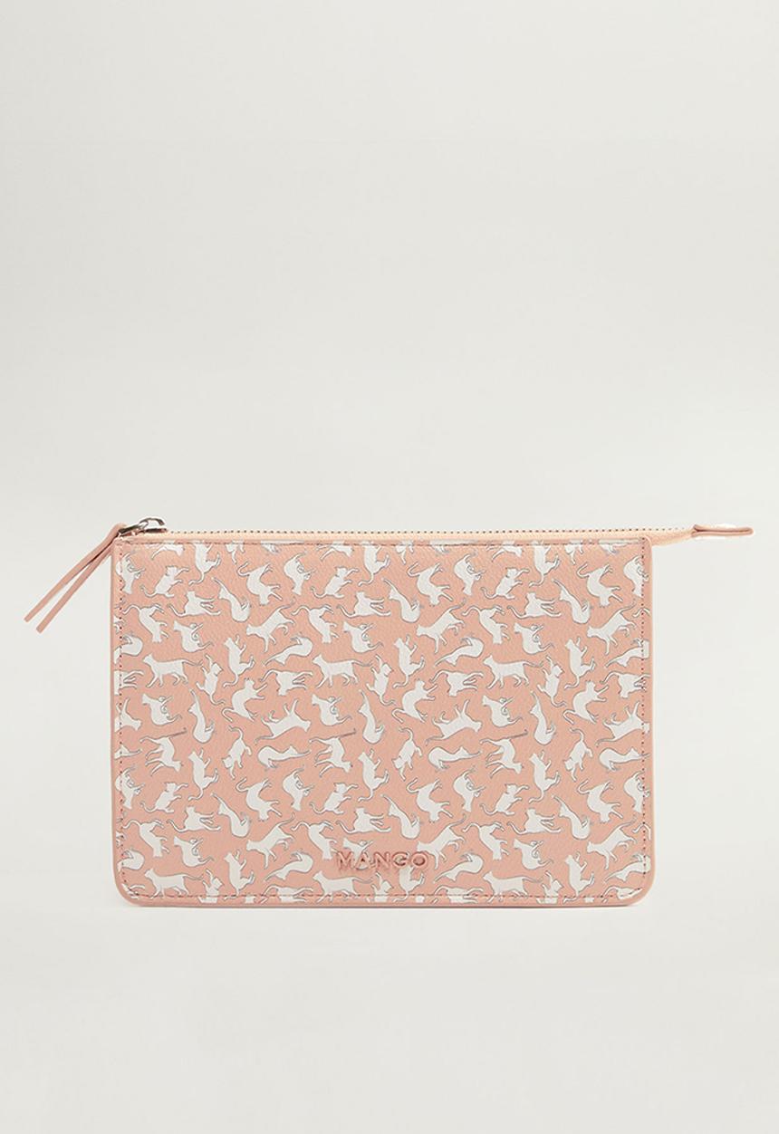 MANGO - Gatos cosmetic bag - pink & white 