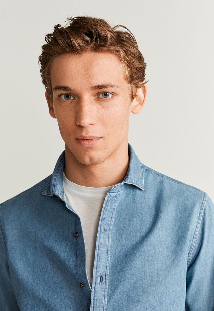 MANGO - Lieja shirt - blue
