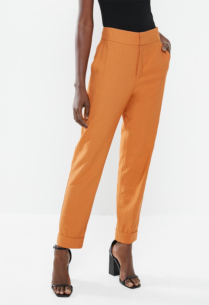 MANGO - Trousers tulipan - orange