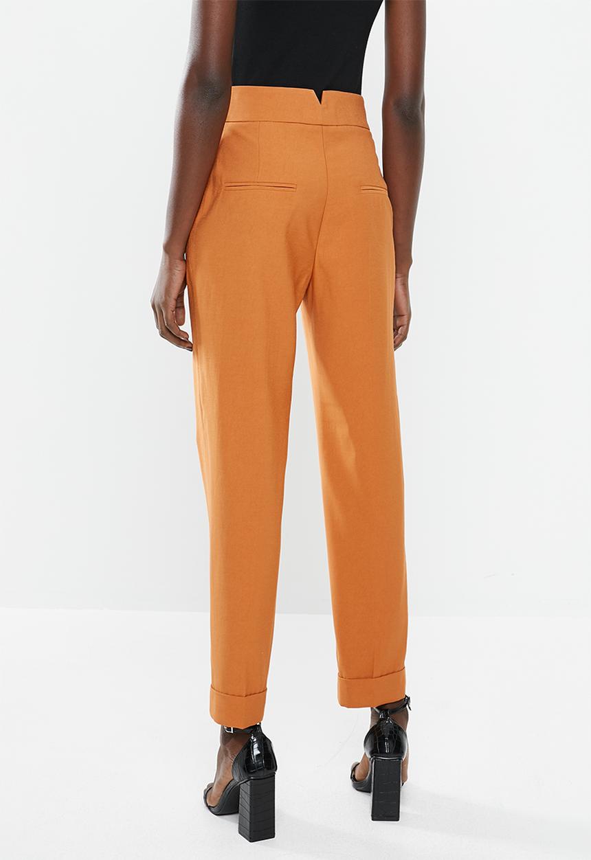 MANGO - Trousers tulipan - orange