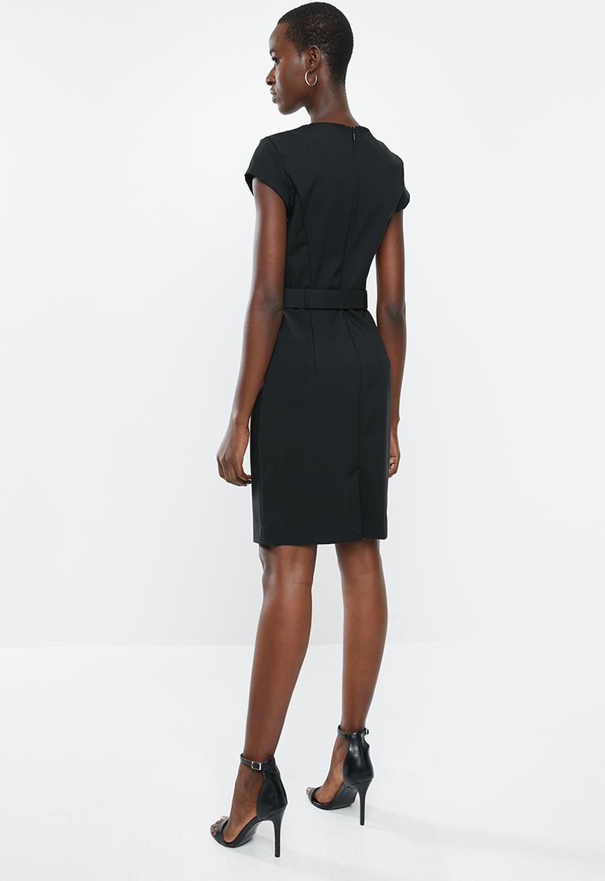 MANGO - Cap sleeve dress - black
