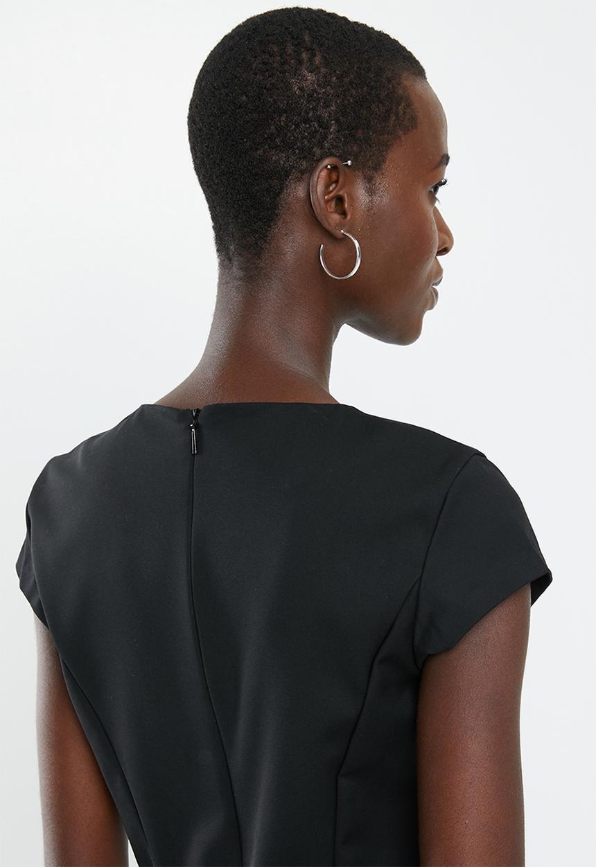 MANGO - Cap sleeve dress - black