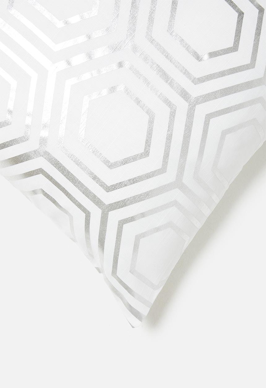 Sixth Floor - Honey cushion cover - silver & white 