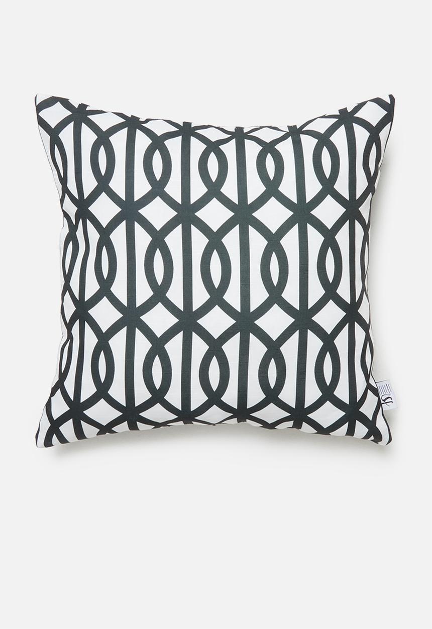 Sixth Floor - Trellis cushion cover - black & black 