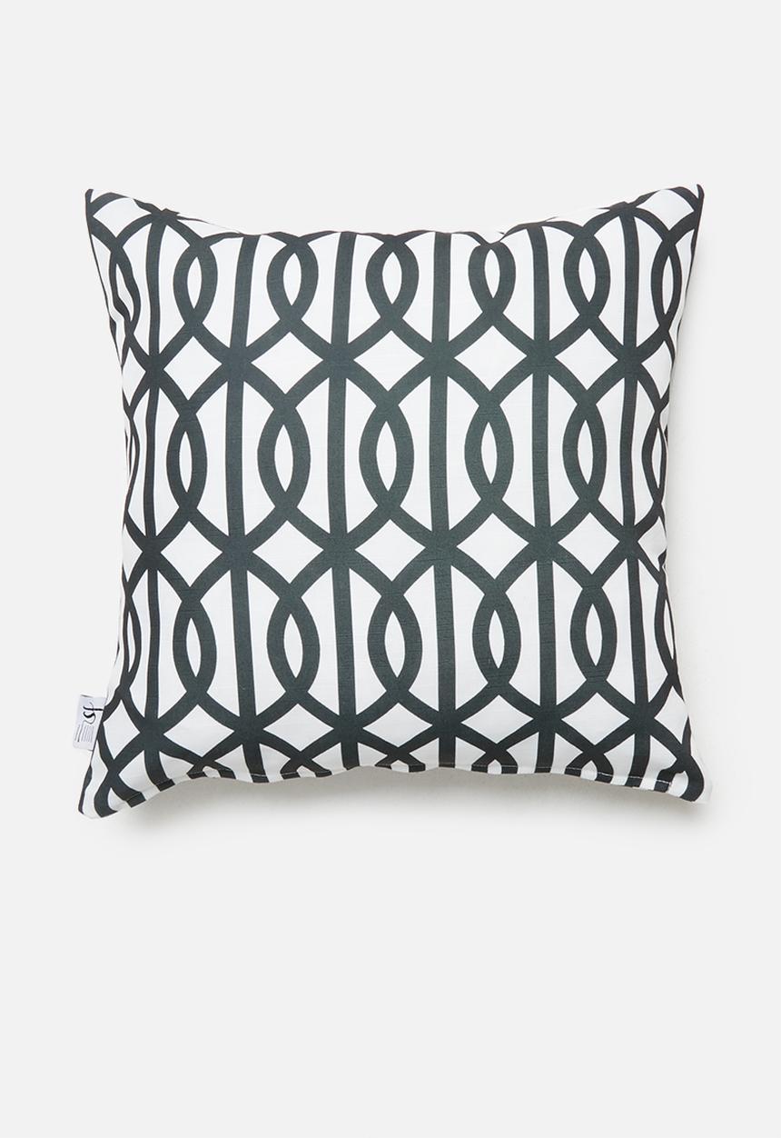 Sixth Floor - Trellis cushion cover - black & black 