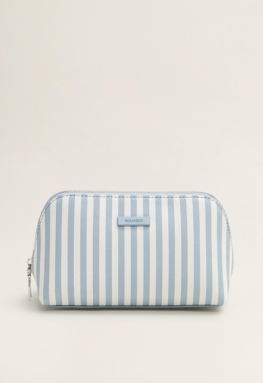 MANGO - Sulley cosmetic bag - blue & white 
