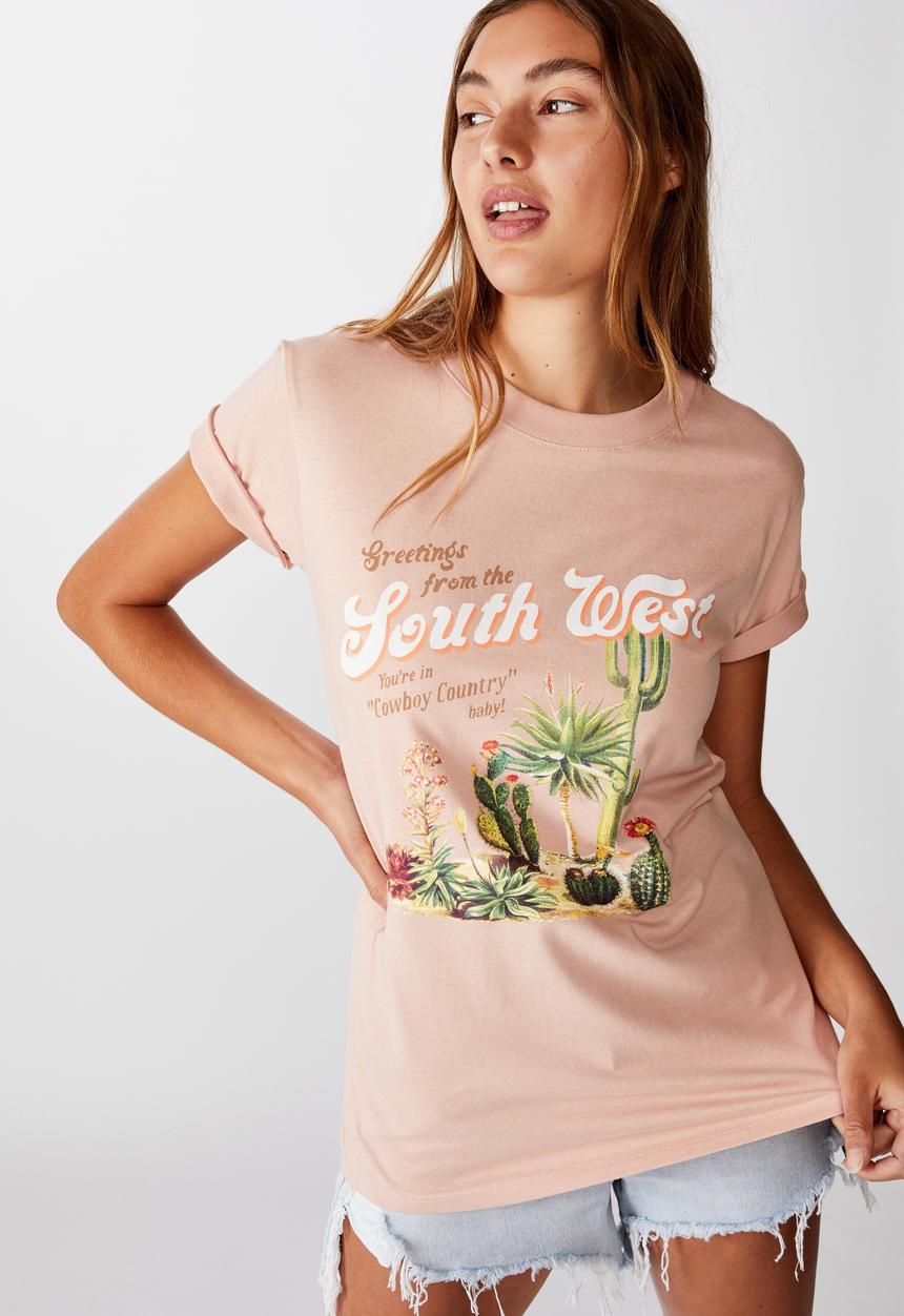 Cotton On - Classic arts T-shirt south west - misty rose