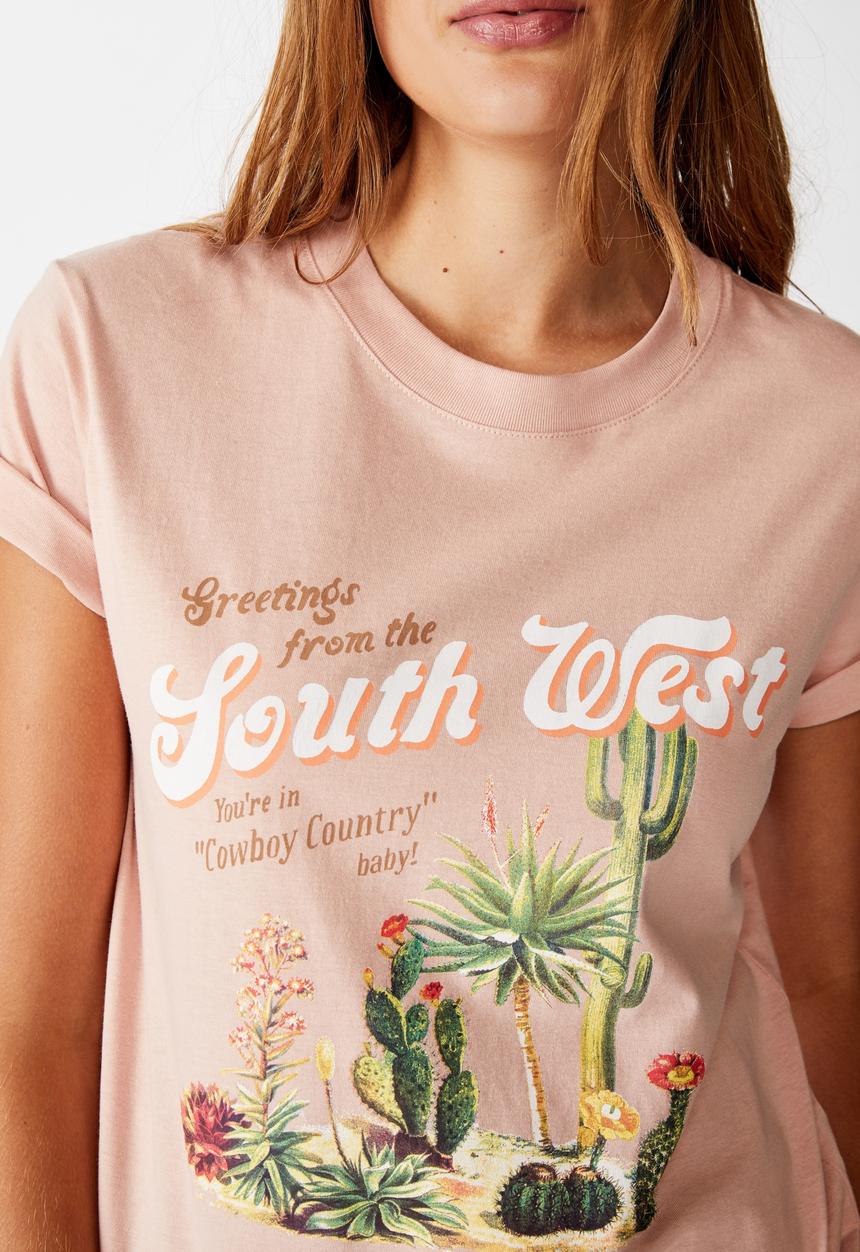 Cotton On - Classic arts T-shirt south west - misty rose
