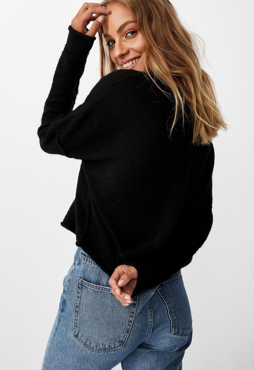 Cotton On - Slouchy fine pullover - black