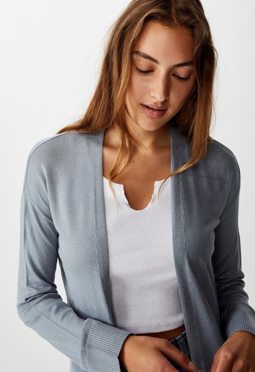 Cotton On - Francie lightweight longline cardi - tradewinds