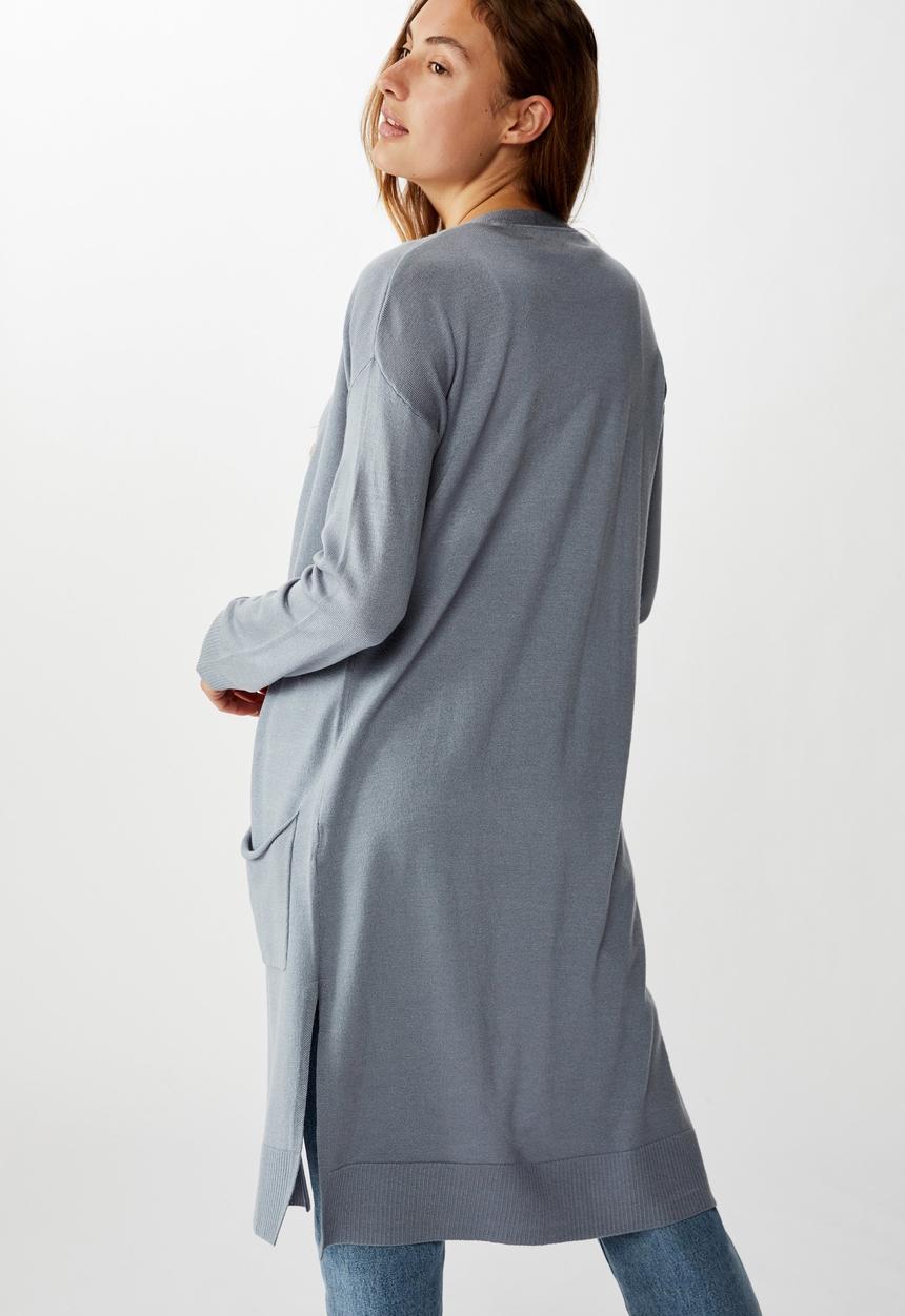 Cotton On - Francie lightweight longline cardi - tradewinds