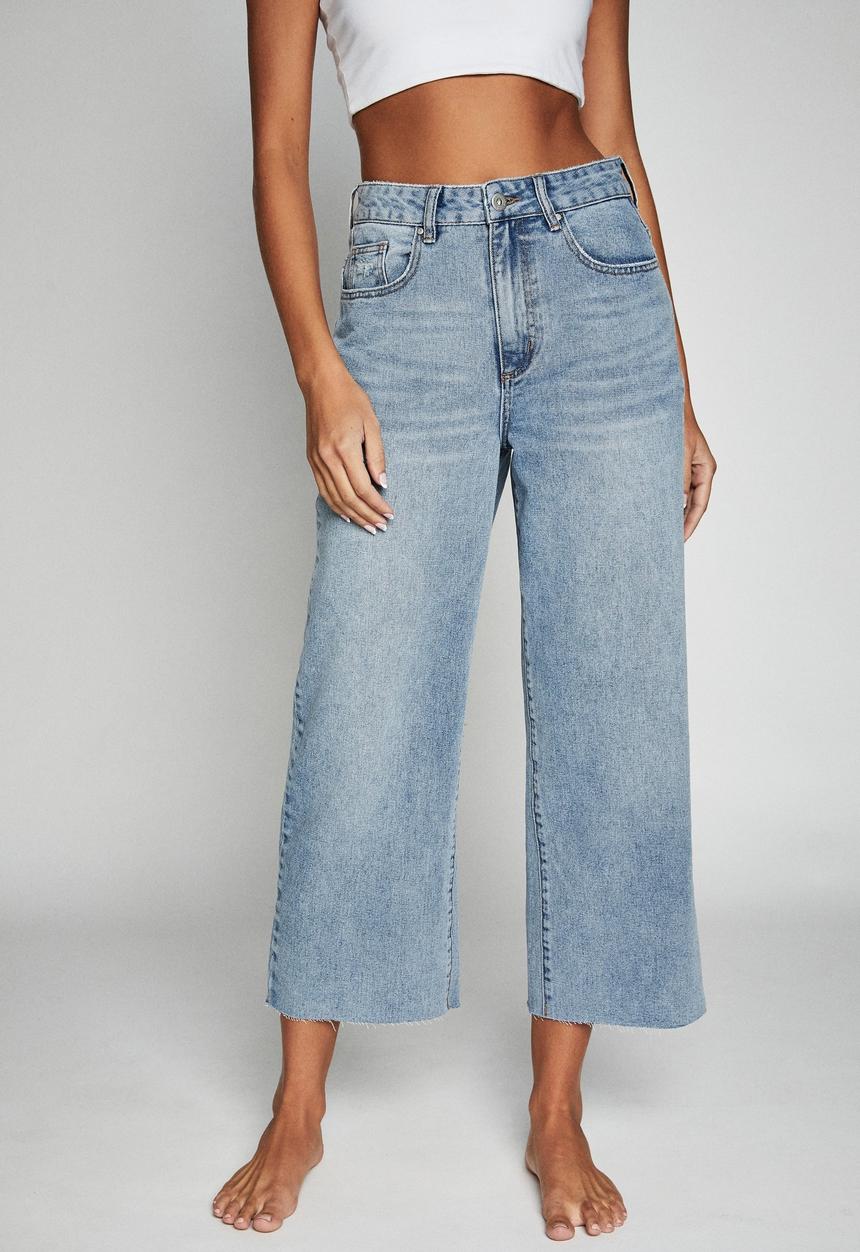 Cotton On - Wide leg cropped jean - blue