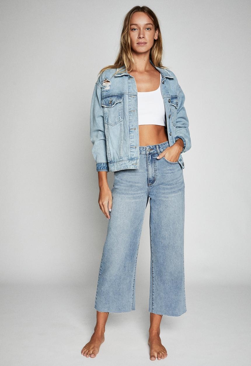 Cotton On - Wide leg cropped jean - blue