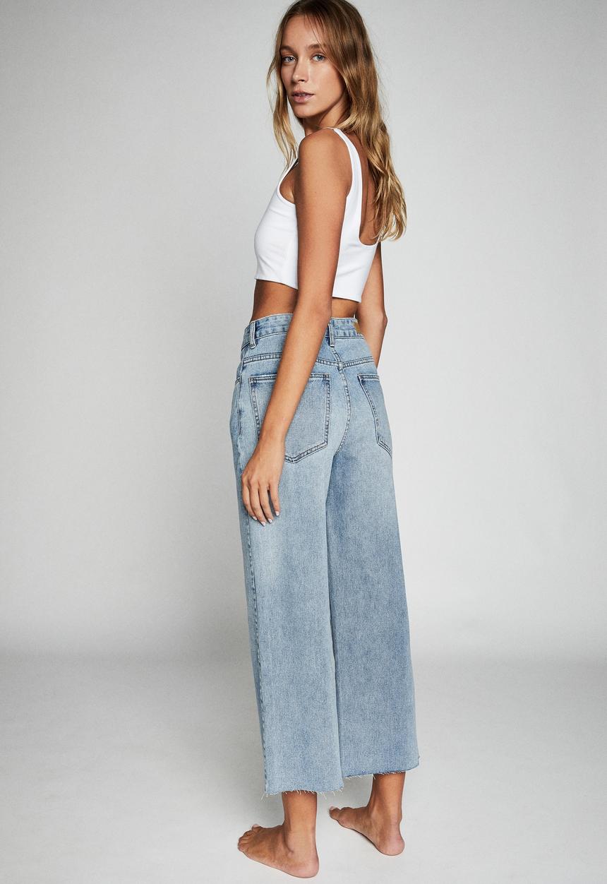 Cotton On - Wide leg cropped jean - blue