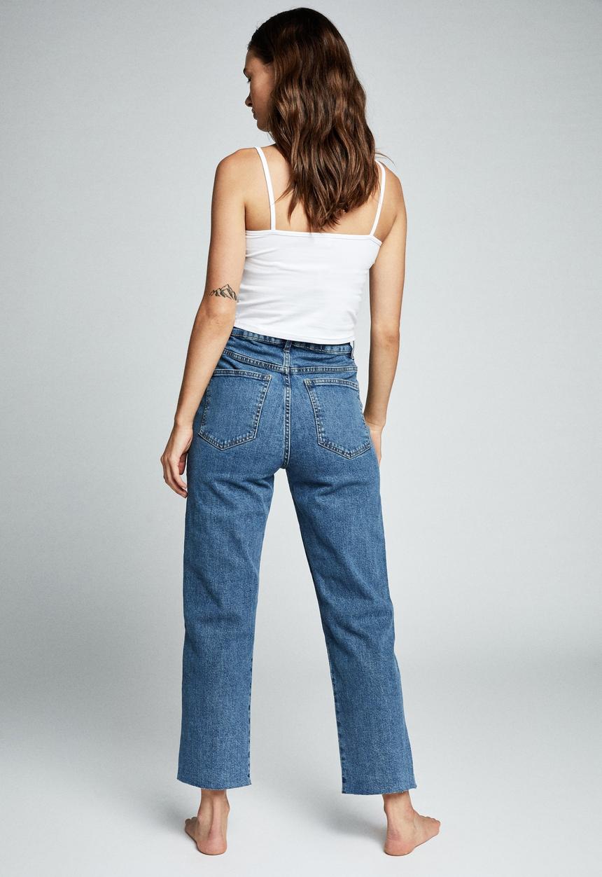 Cotton On - Straight stretch jean - berkely blue rips