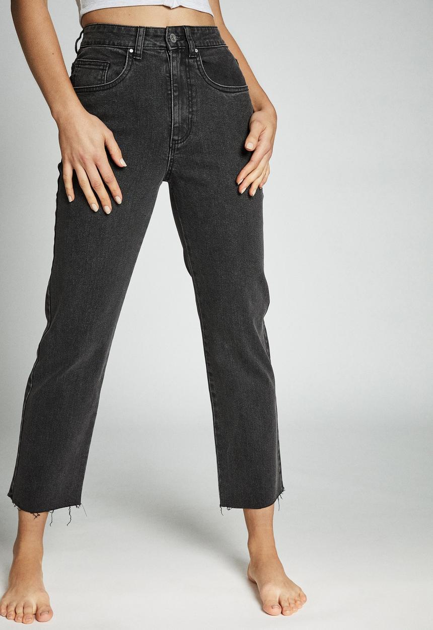 Cotton On - Straight stretch jean - stonewash black